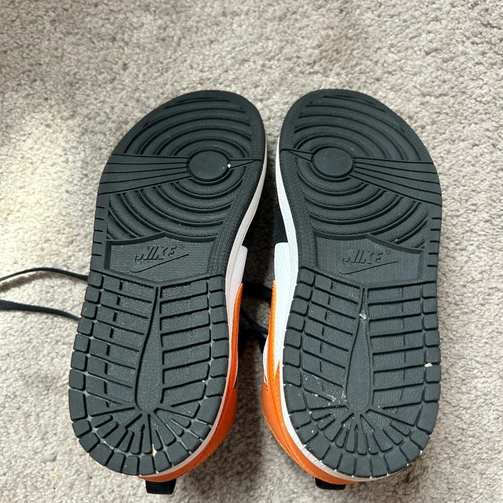 Jordan Kids' Black, White, and Orange Sneakers - Picture 3 of 4